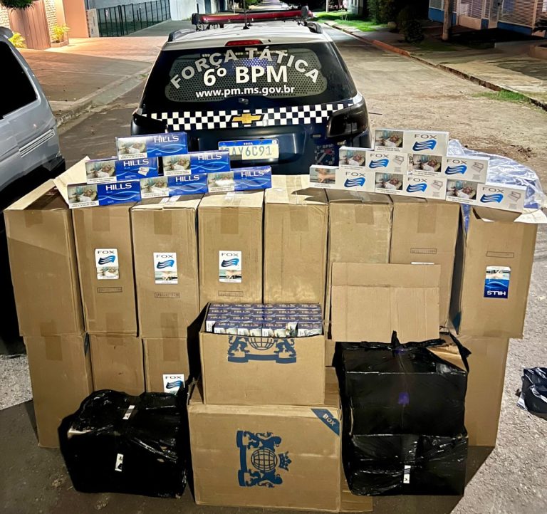 Polícia Militar apreende carga de cigarros contrabandeados em Corumbá